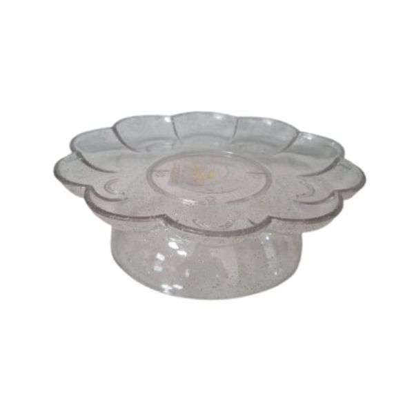 Bandeja Transparente com Gliter Flower